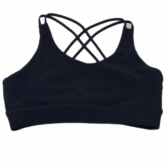 Wilo The Label Other - Wilo the Label Ribbed Black Strappy Sports Bra Size L